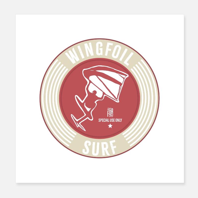 Label Wingfoil Surf-Label Poster 20x20 cm