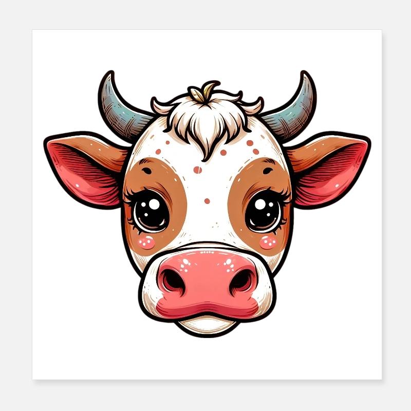 Vache Poster 20 x 20 cm