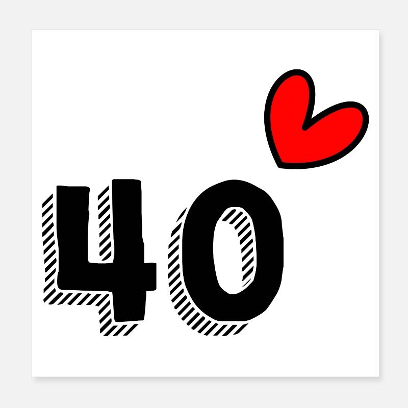 40. 40 ANS. 40e ANNIVERSAIRE. ANNIVERSAIRE 40 ANS. Poster 20 x 20 cm