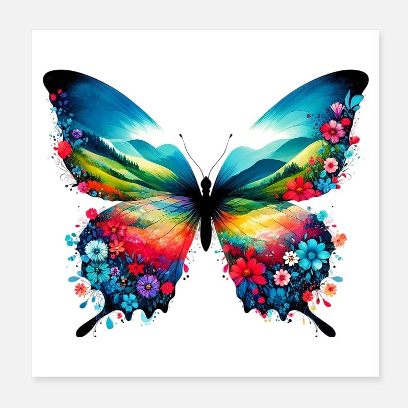 Papillon Poster 20 x 20 cm