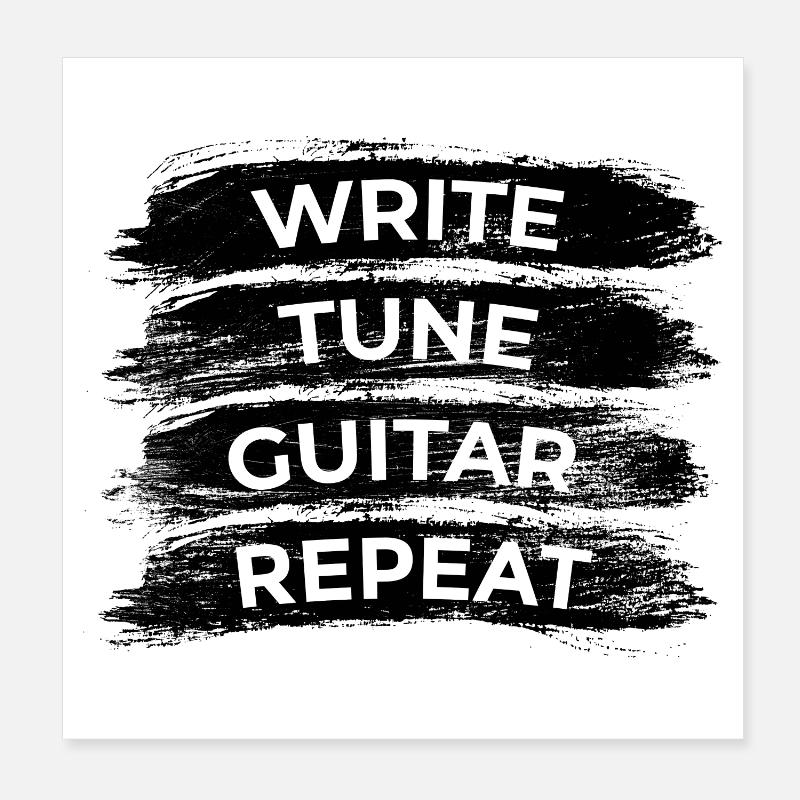 Writing Making Music Guitar Poster 8" x 8" (20x20 cm)