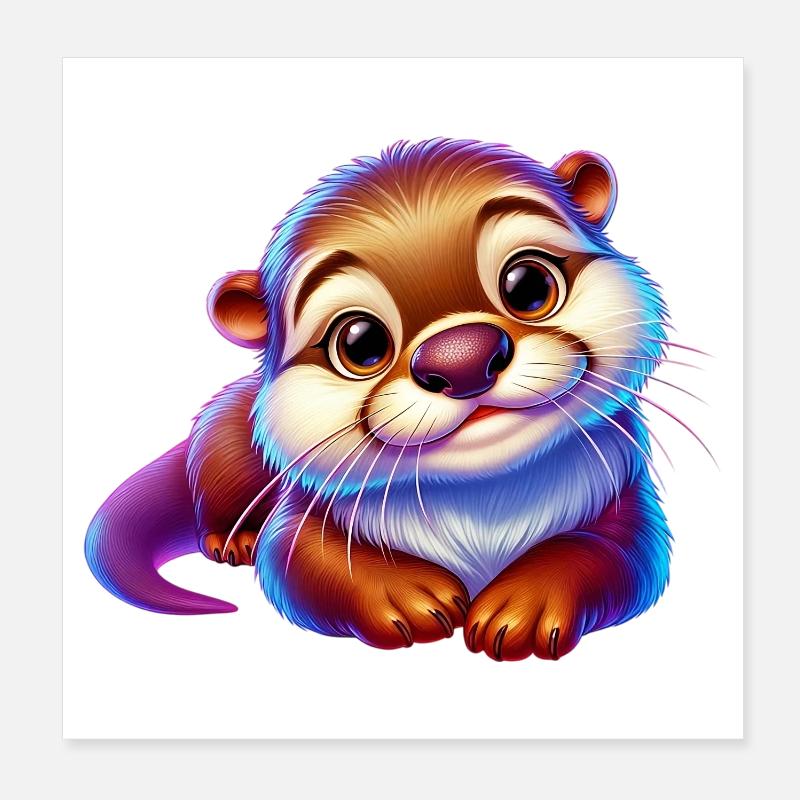 Loutre Poster 20 x 20 cm
