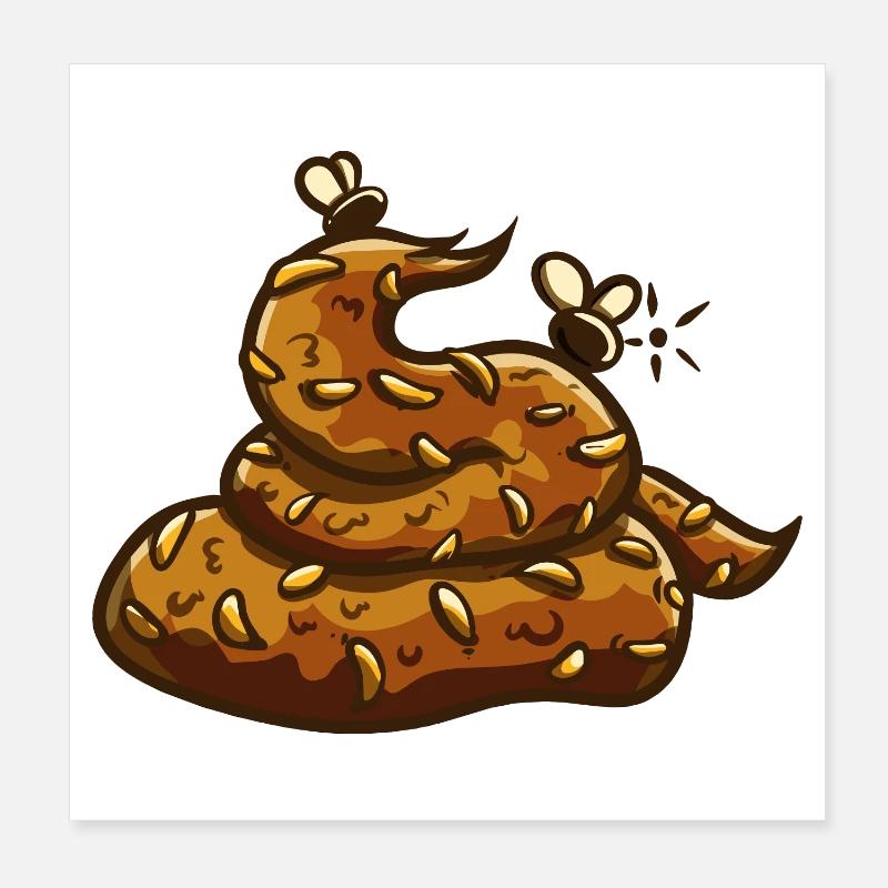 Tas de caca Uahaha ! - Poster 20 x 20 cm - blanc