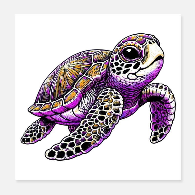 Turtle Poster 8" x 8" (20x20 cm)