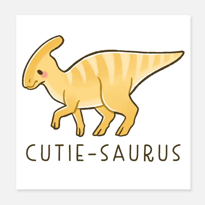 Cute Dino Cutie-Saurus Poster 8" x 8" (20x20 cm)