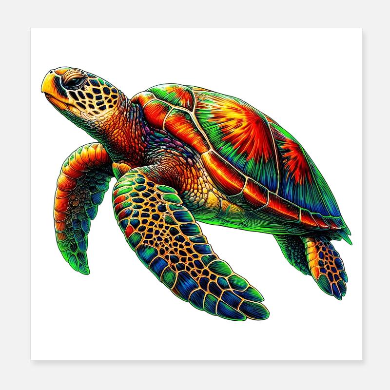 Sea turtle Poster 8" x 8" (20x20 cm)