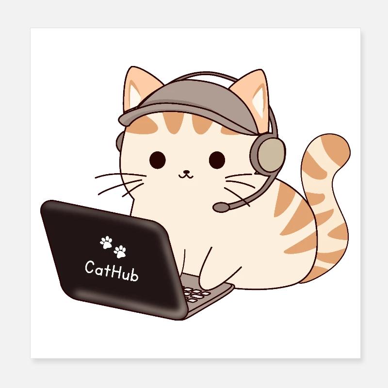 CatHub Katzenstreamer-Charme Poster 20x20 cm