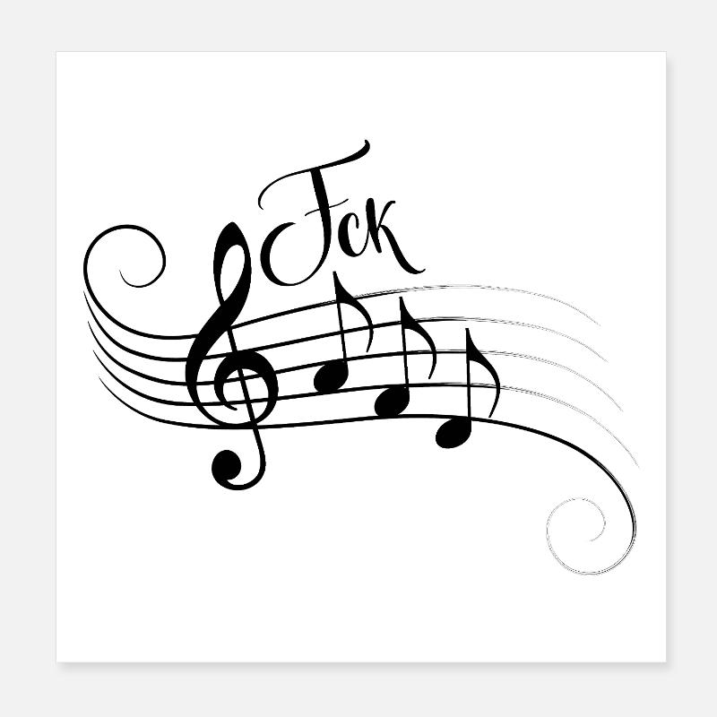 Fck AFD Sheet Music Trend Shirt Faites une déclaration Poster 20 x 20 cm