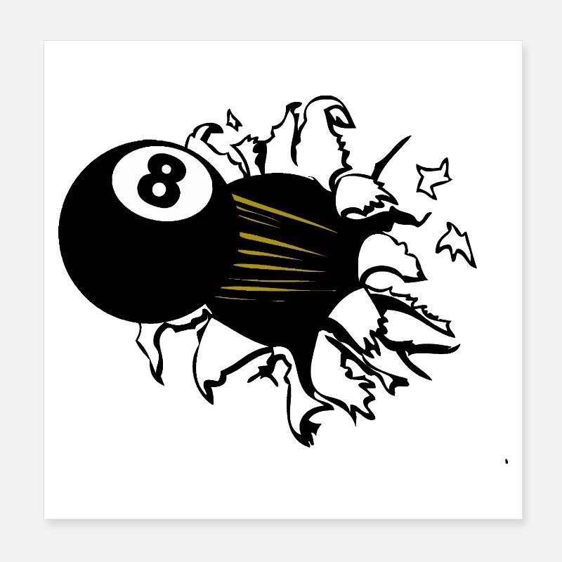 8-Ball Goldtail - Poster 8" x 8" (20x20 cm) - white