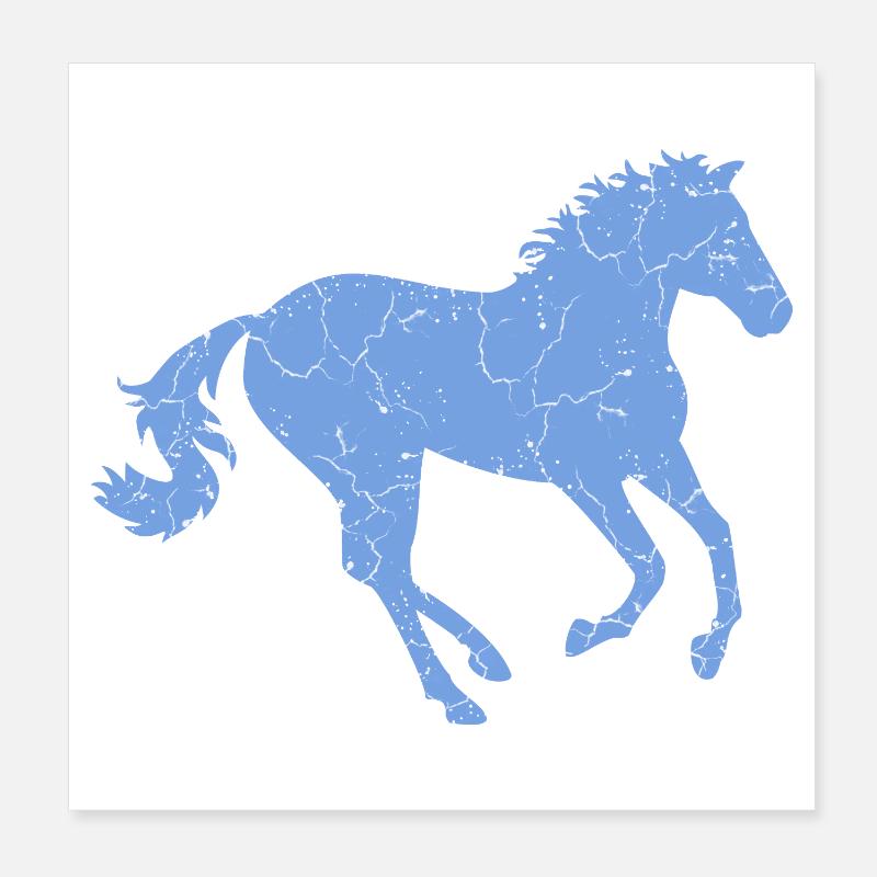 Galloping Horse Poster 8" x 8" (20x20 cm)
