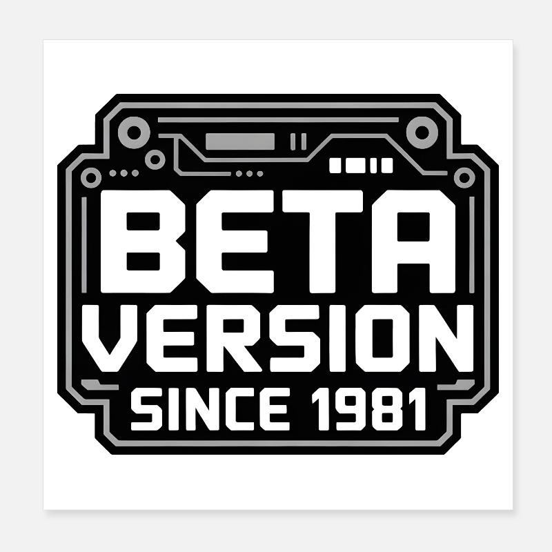 Retro Tech Logo Design Poster 20x20 cm