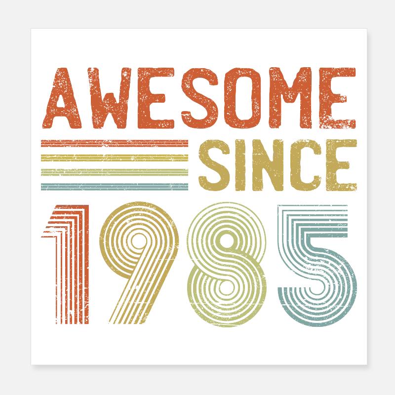 Retro 1985 Inspired Typeface Design Poster 8" x 8" (20x20 cm)