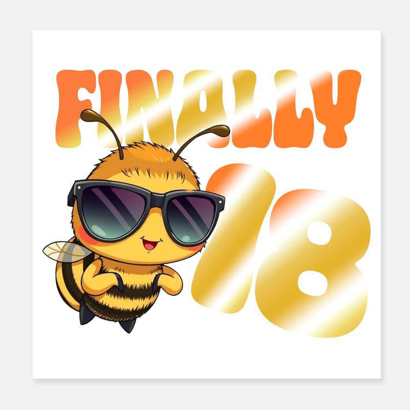 Finally 18 Poster 20x20 cm