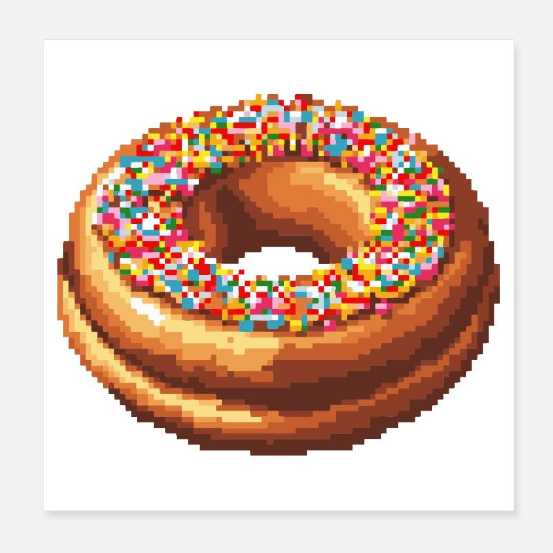 Beignet Pixel Poster 20 x 20 cm