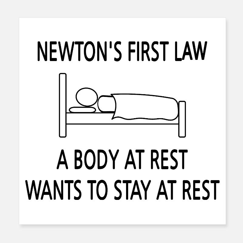 La première loi de Newton - Poster 20 x 20 cm - blanc