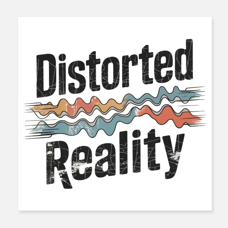 Retro Grunge – Réalité déformée Poster 20 x 20 cm