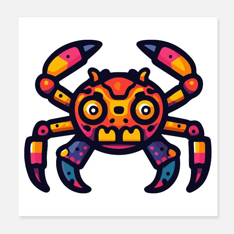 Crab Crab Halloween Zombie Poster 8" x 8" (20x20 cm)