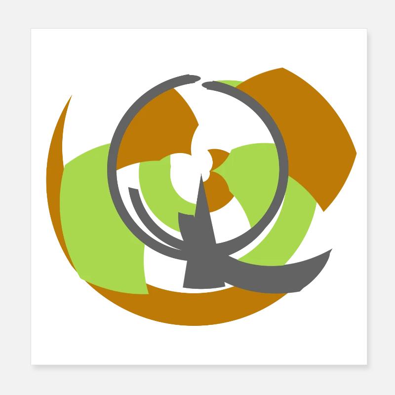 Spiral Orbit Abstract Geometry Poster 8" x 8" (20x20 cm)