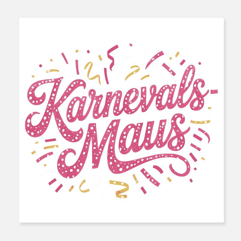 Souris de carnaval Souris de Cologne Souris de carnaval Poster 20 x 20 cm