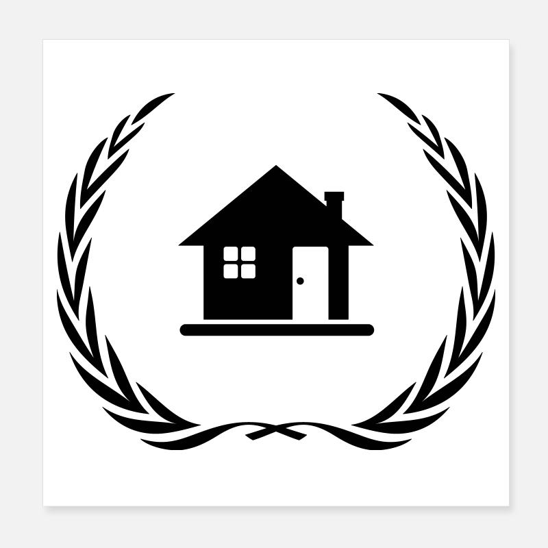 Symbole de la maison Maison Couronne Poster 20 x 20 cm