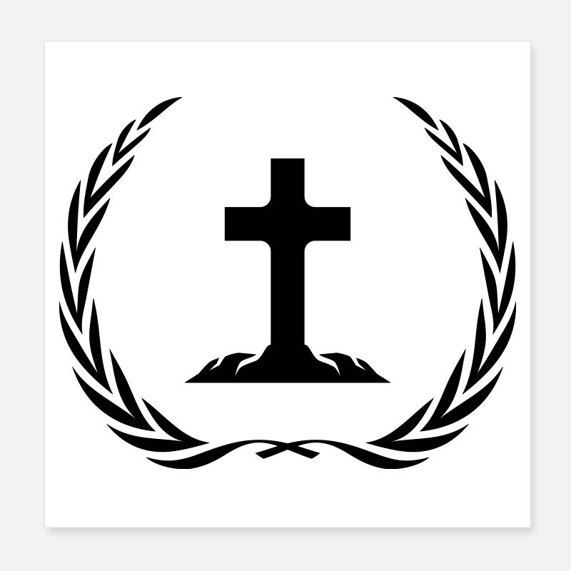 Couronne de symbole de croix Poster 20 x 20 cm