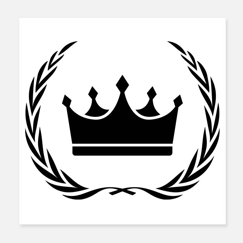 Crown Symbol Wreath Poster 8" x 8" (20x20 cm)