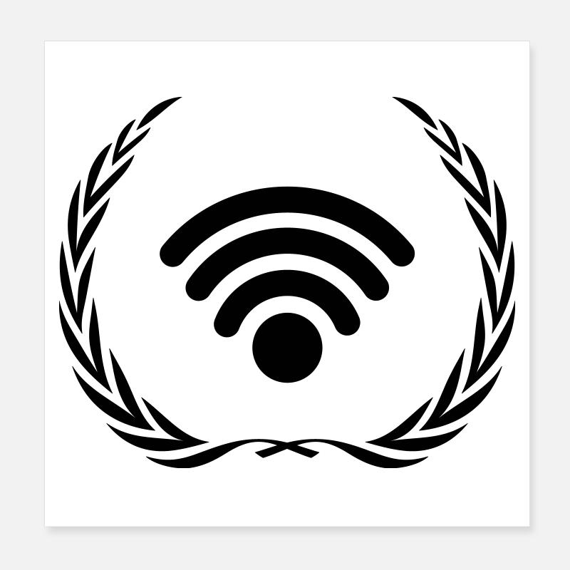 Wlan Internet Kranz Poster 20x20 cm