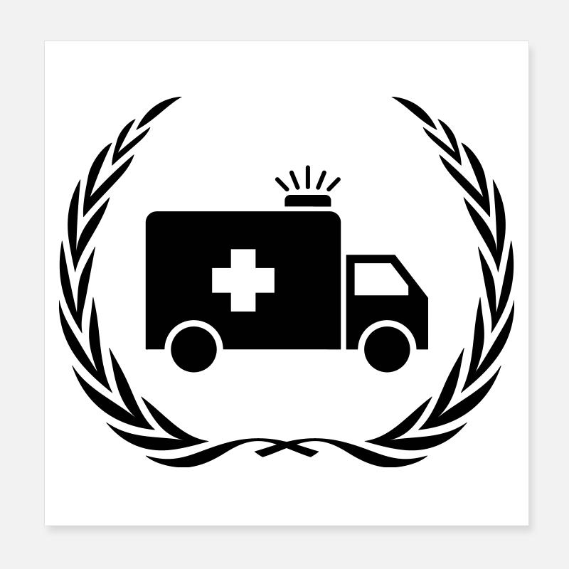 Ambulance Ambulance Couronne Poster 20 x 20 cm