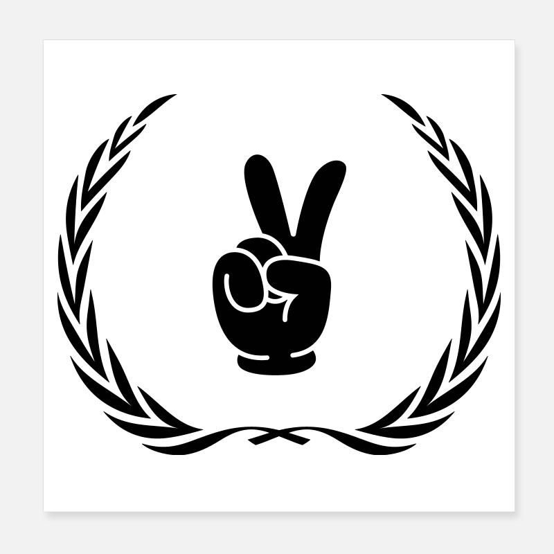 Peace Hand Comic Kranz Poster 20x20 cm
