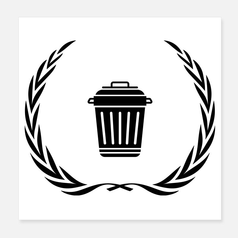Garbage Can Symbol Wreath Poster 8" x 8" (20x20 cm)