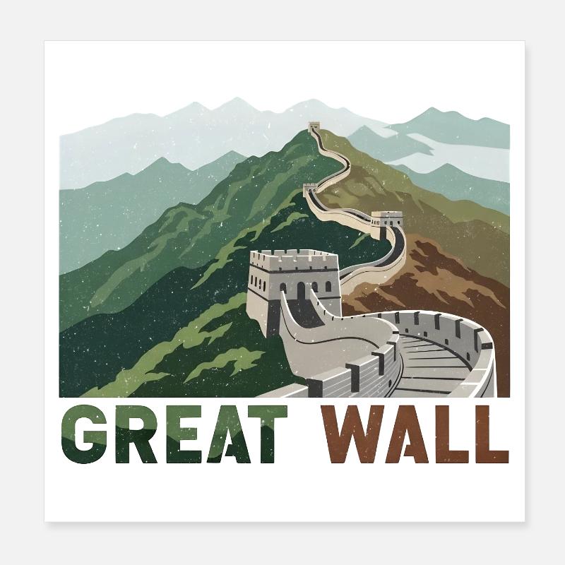 Great Wall Great Wall of China Poster 8" x 8" (20x20 cm)