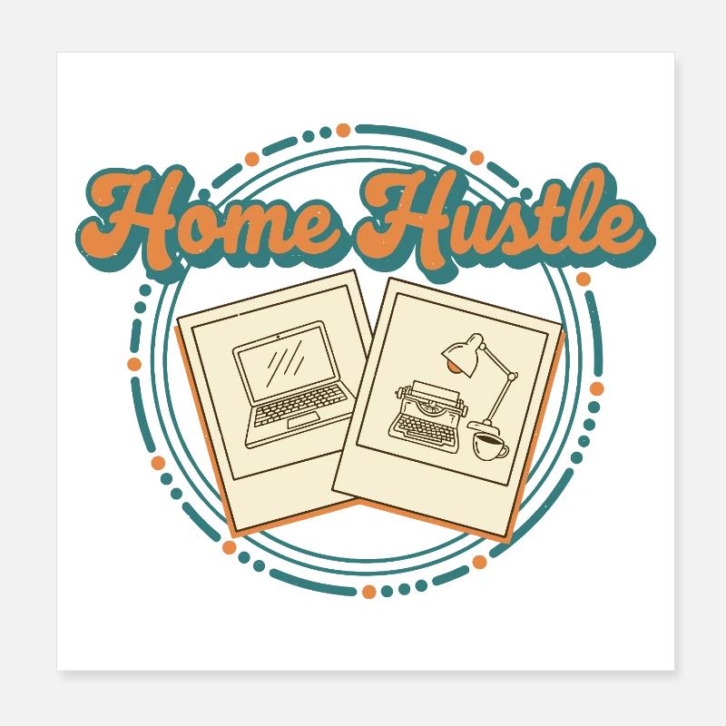Home Hustle Retro Poster 20x20 cm