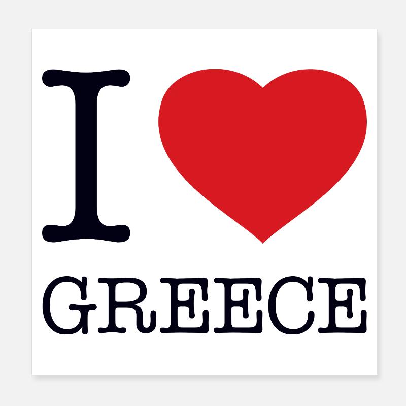 J’adore la Grèce Poster 20 x 20 cm