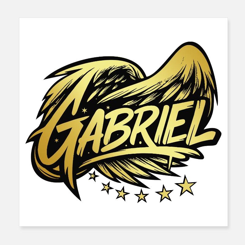 Lettrage en or Gabriel | Archange Céleste Poster 20 x 20 cm