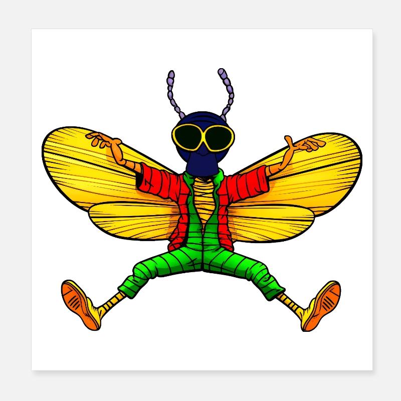Fliege Yogi Poster 20x20 cm