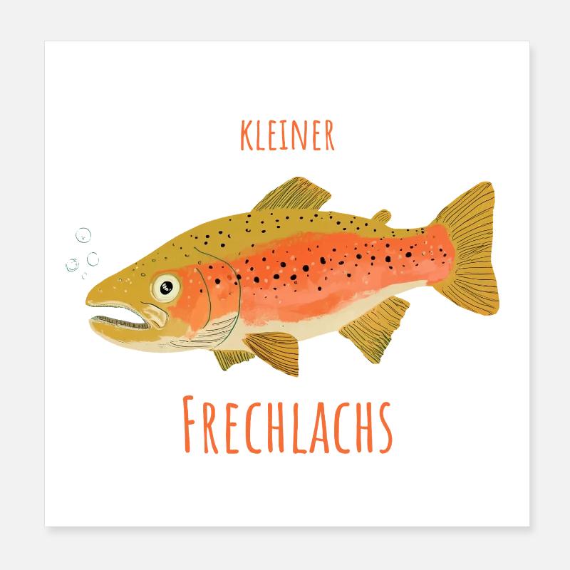 Petit saumon espiègle Poster 20 x 20 cm