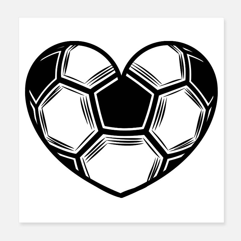 Soccer ball heart Poster 8" x 8" (20x20 cm)