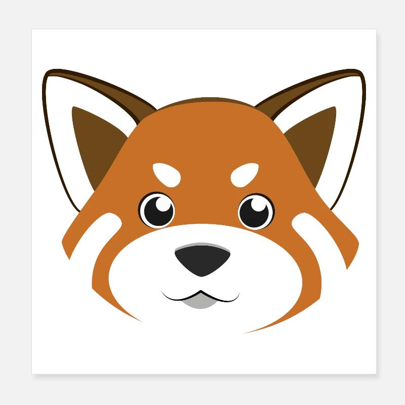 Costume drôle d’animal DIY avec visage de panda roux mignon Poster 20 x 20 cm