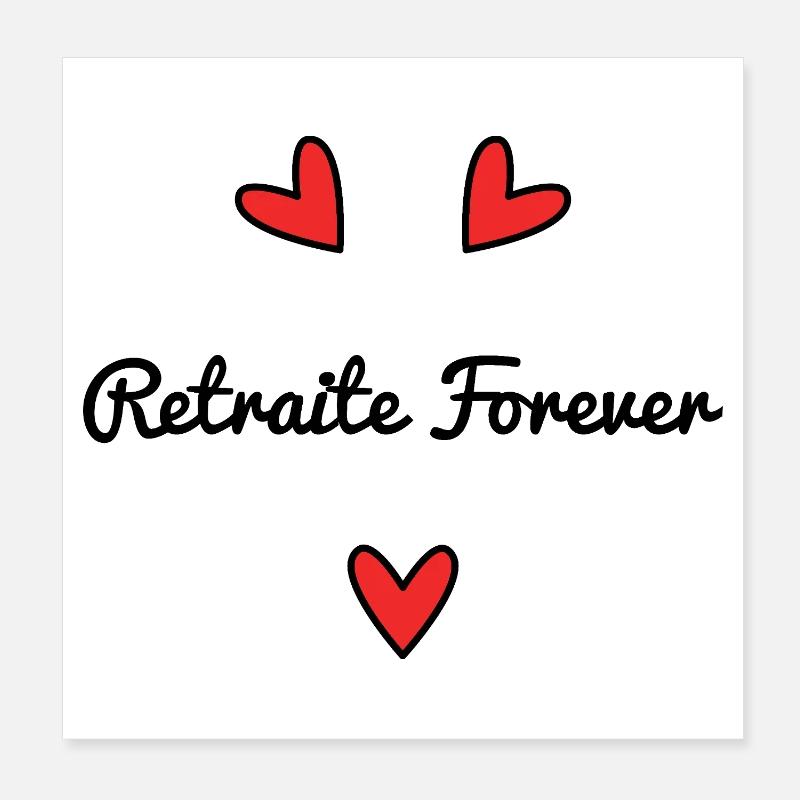 RETRAITE. RETRAITE. RETRAITEE. RETRAITE Poster 20 x 20 cm
