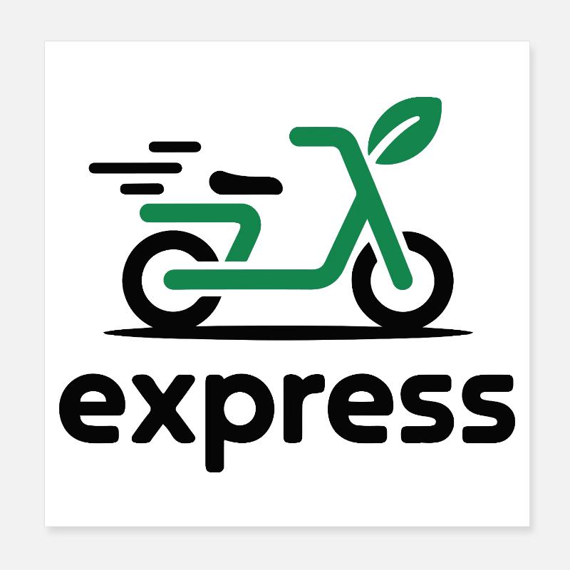 Eco Express Leaf Scooter Logo Poster 20 x 20 cm