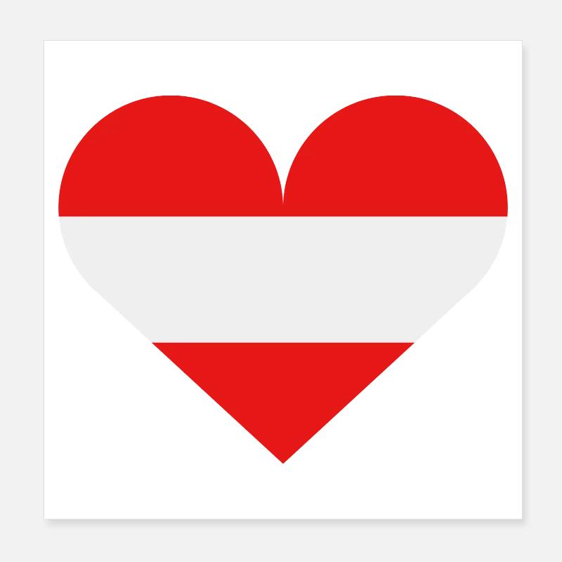 Austria heart flag Poster 8" x 8" (20x20 cm)