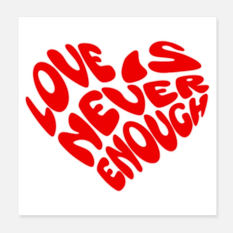 One Love Herzform Design Poster 20x20 cm