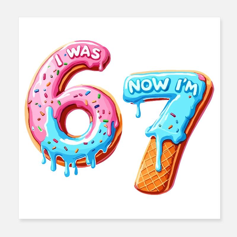 7e anniversaire, garçon de 7 ans, j’avais 6 ans maintenant dans 7 ans Poster 20 x 20 cm