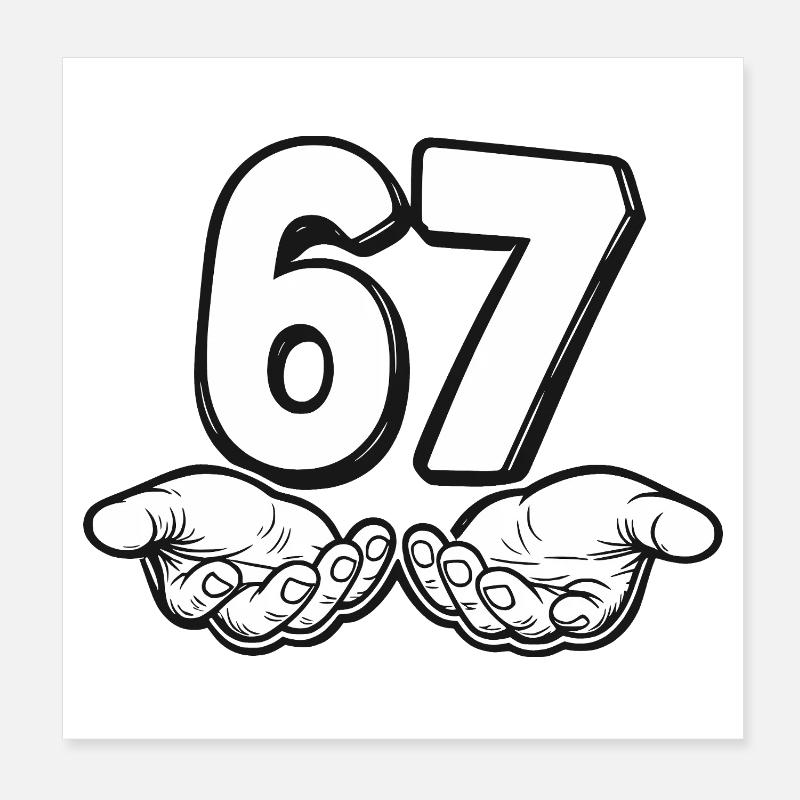 Six Seven Trend - Poster 20x20 cm - Weiß