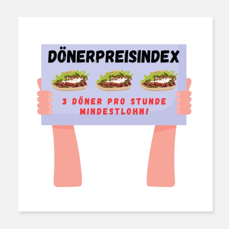 Dönerpreisindex Poster 20x20 cm
