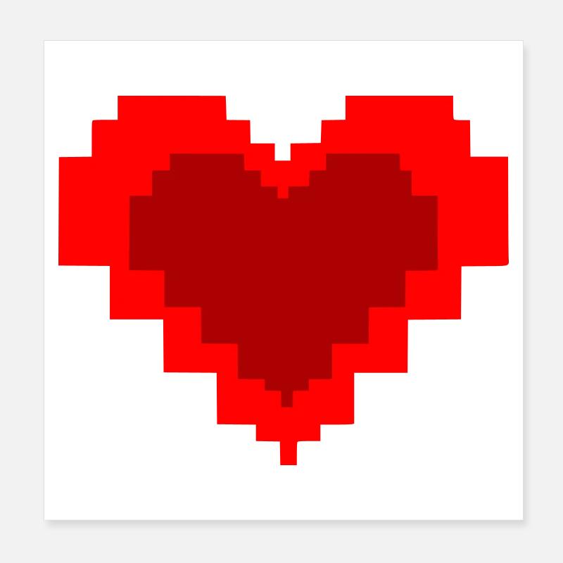 Graphismes Pixel Heart 8 Bits Poster 20 x 20 cm