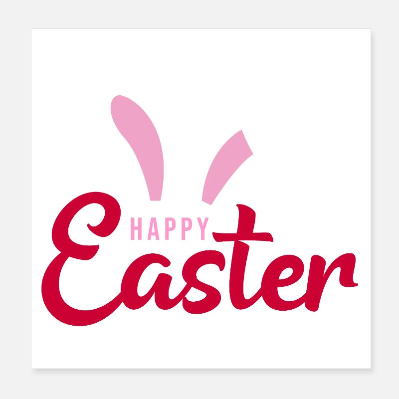 Happy Easter Bunny Scripture Poster 8" x 8" (20x20 cm)