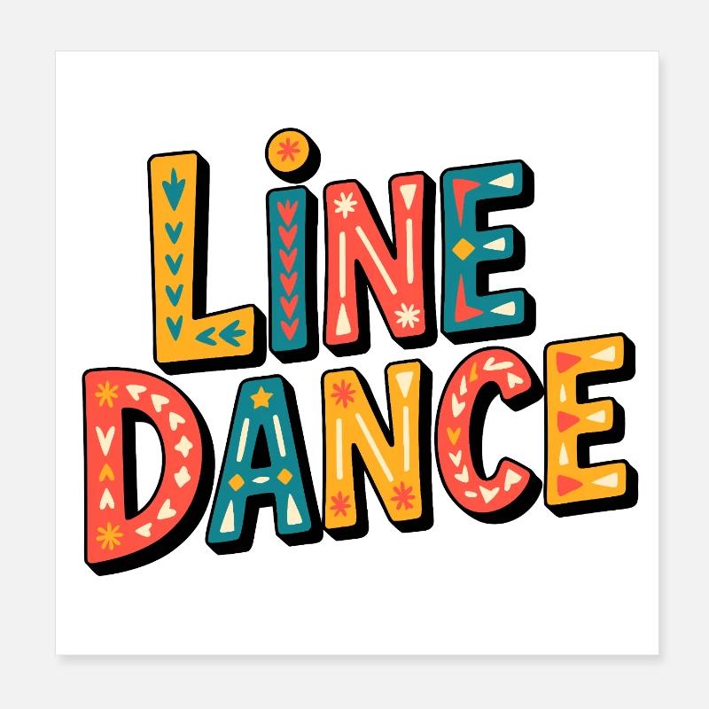 Line Dance Was Poster 20x20 cm