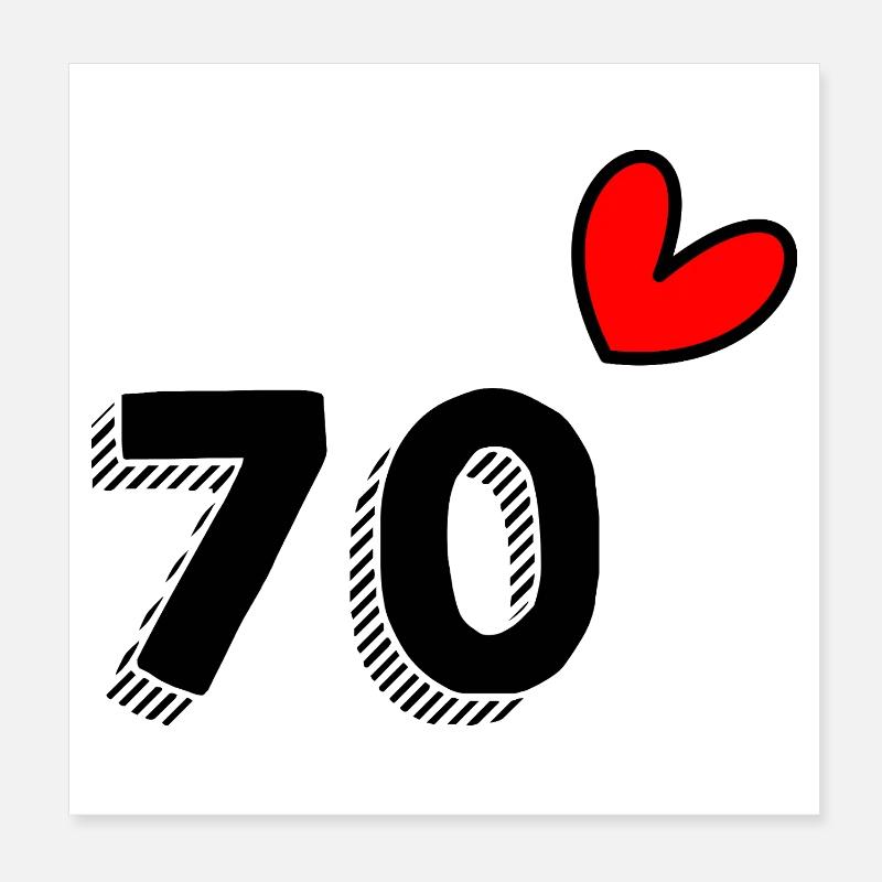 70. 70 ANS. 70e ANNIVERSAIRE. ANNIVERSAIRE 70 ANS. Poster 20 x 20 cm