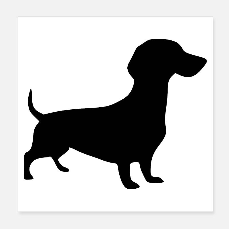 Dachshund Hunde Silhouette Geschenk Dackelbesitzer Poster 20x20 cm